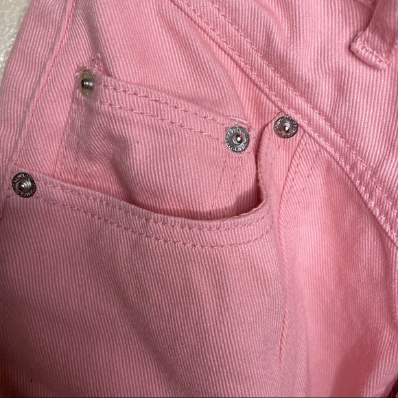 Pink Notched Denim Mini Skirt - Picture 6 of 11